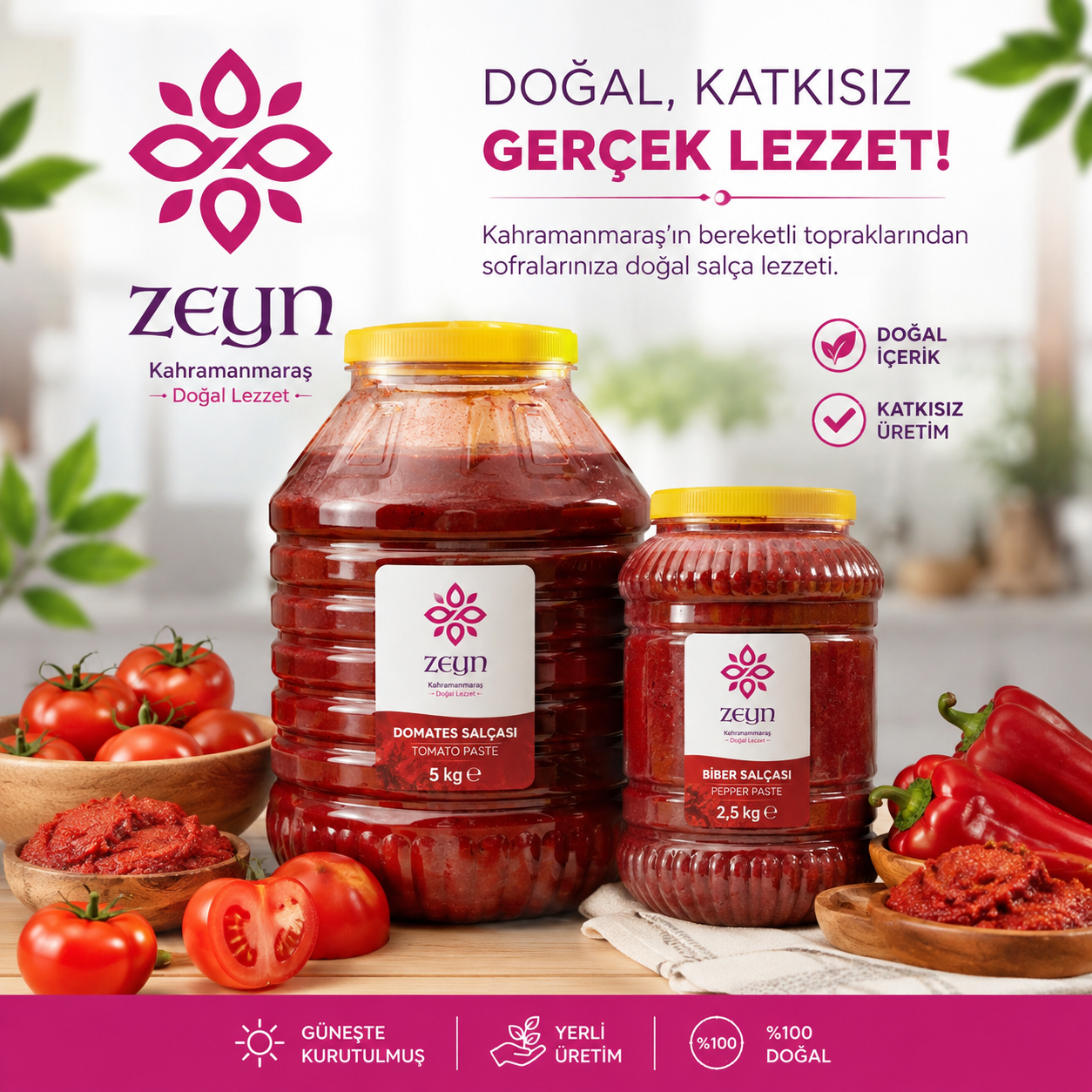 Ev Yapımı Domates Salçası – Geleneksel Ev Yapımı Doğal Domates Salçası